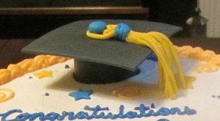 Cakeand cupcake topper for GRADUATION - made of fondant - black cap Il_170x135
