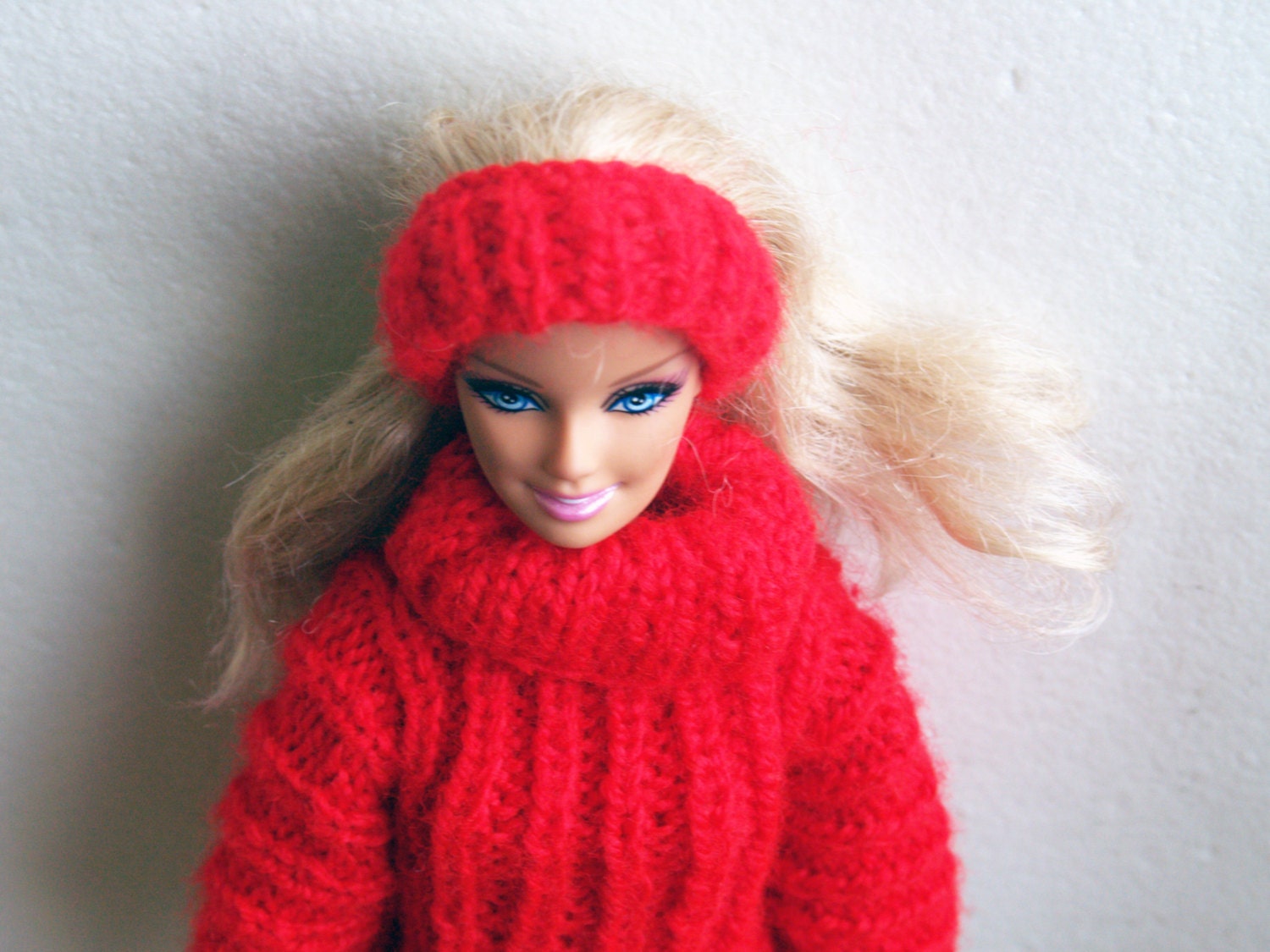 Barbie Doll Clothes Accessories Knitted Lot Ski Winter Sweater, Pants, Leg Warmers, Headband