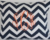 Monogrammed Pillow - Personalized Home Decor - Initial Monogram - 12 x 16 Personalized Gift Baby Wedding Dorm Decor