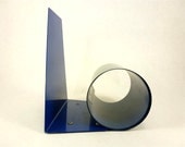 Vintage Blue Metal Coil Bookend