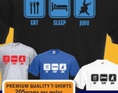 EAT SLEEP of JUDO Japanese modern Martial Arts, combat, Olympic sport funny mens womens boys girls teenagers T-shirt Birthday Present Gift
