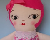 PINK RAGDOLL - Kawaii handmade cloth doll plush toy softie girls toy