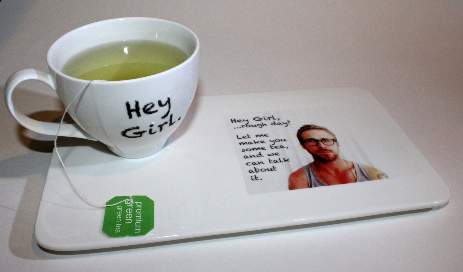 Ryan Gosling Hey Girl inspired Tea Set/Geekery/Humor/Tea Gift Set/Gift under 30/Tea for One