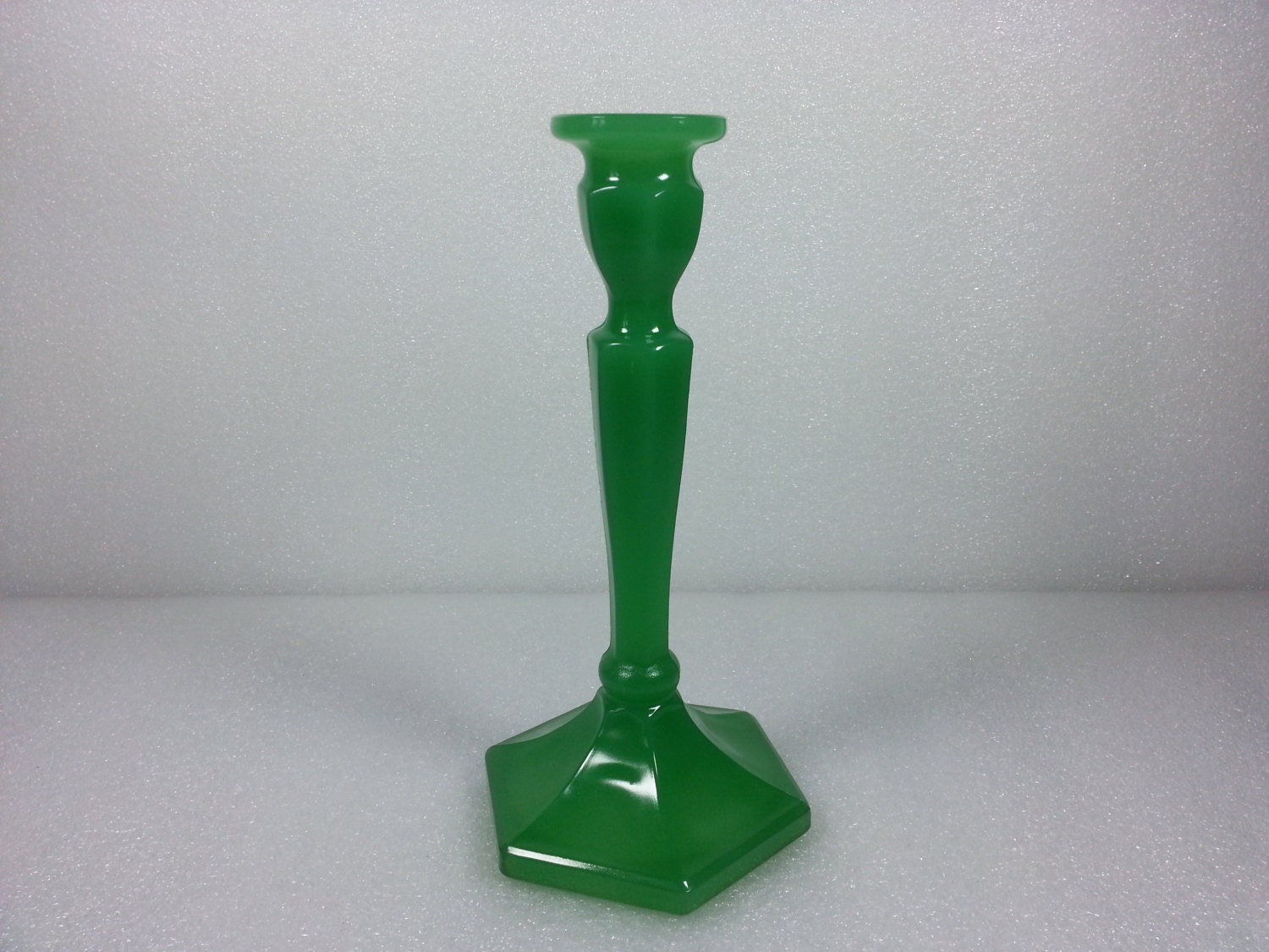 Vintage Northwood Colonial Jadeite Glass Candlestick Holder