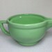 Large Stoneware Mint Green Batter-Mixing Bowl With Handle and Pour Spout