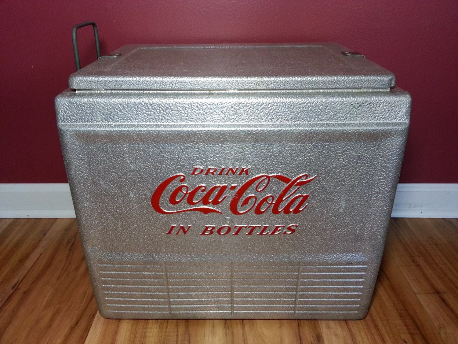 Vintage Aluminium silver Coca Cola Cooler With Tray