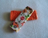 Construction & Orange Minky Car Seat Strap Covers