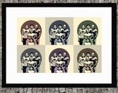 Custom portrait 16"x"24' minimalist illustration. Andy Warhol 's style Giclee Art print - kids Digital Painting Photo quality art print.