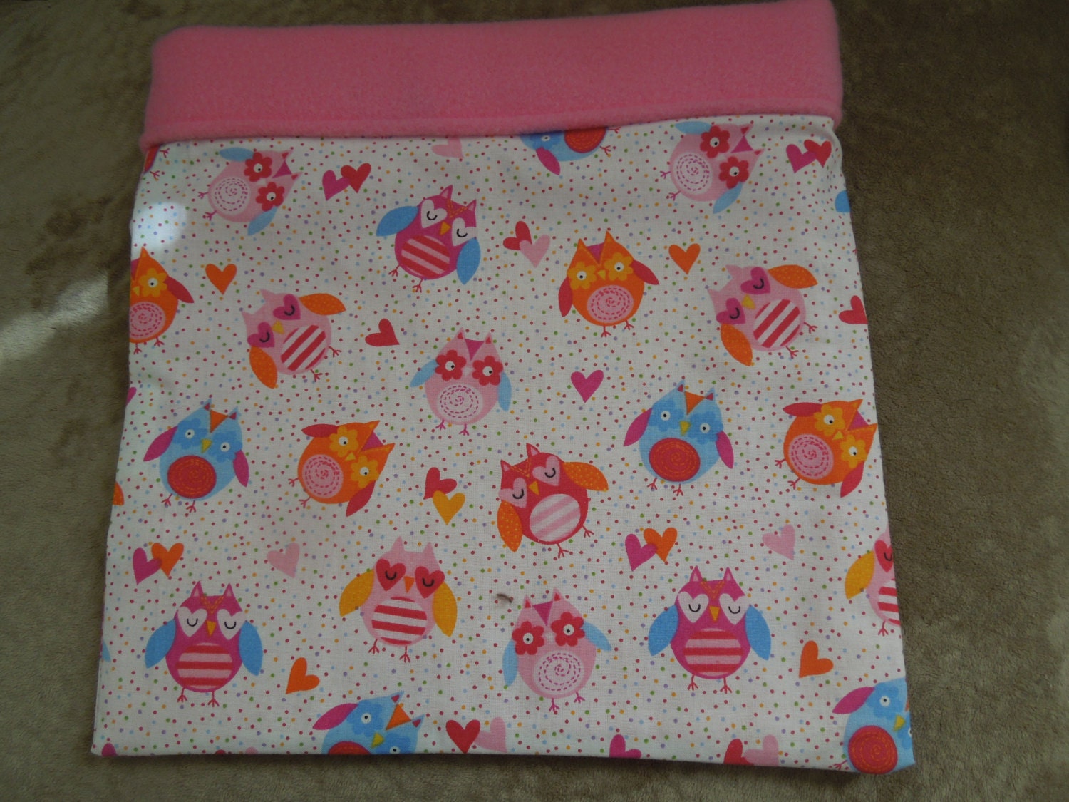 Pretty in Pink Owls Cuddle Sack