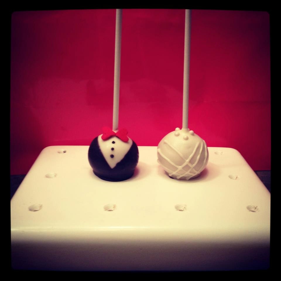 Bride and Groom Cake pops
