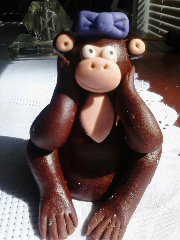 1 Monkey Fondant Cake Topper
