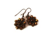 Swarovsky  Crystal Earrings,Crystal and Beads Knitted Earrings - FIGENTAKI