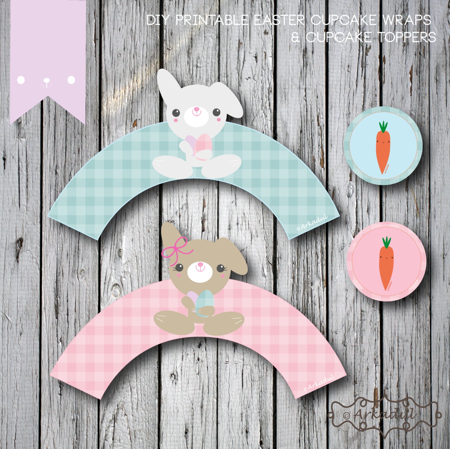 DIY Easter Party cupcake wrappers and toppers PDF Il_170x135