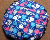 No sew pet bed/ cloud bed.Sweet Whale design. 28 inches diameter, 7 inches high of super soft fluff