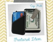 PERSONALIZED Leather Money Clip and Credit Card Holder Wallet - Monogram Engraved, for Groomsman, Groomsmen, Dads, Father's Day Gift