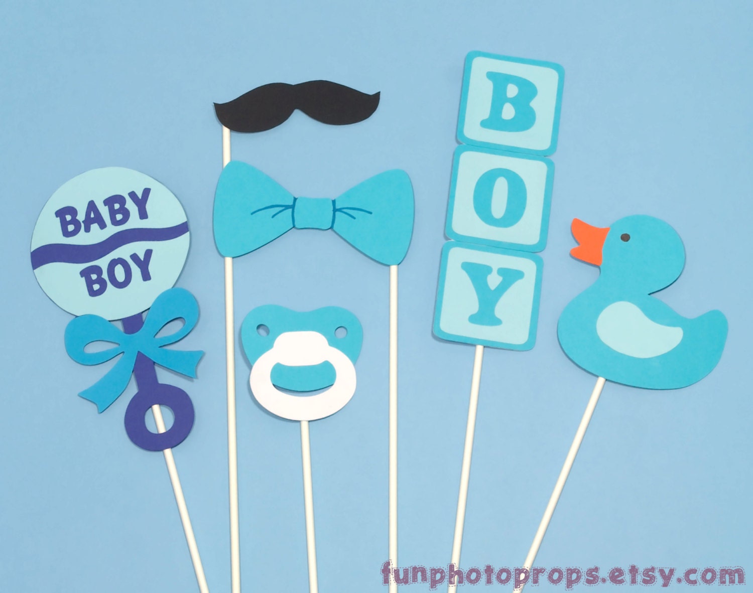 Photo Booth Prop Set - 6 Piece Baby Boy Photobooth Prop Set - Photo booth Props Il_170x135