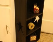 Unique Primtiques Primitive Black Double Sided Star Book Shelf Bookcase Bath Hall Entry Kitchen 8wx16.25lx30.5h Custom Sizes Colors Avail