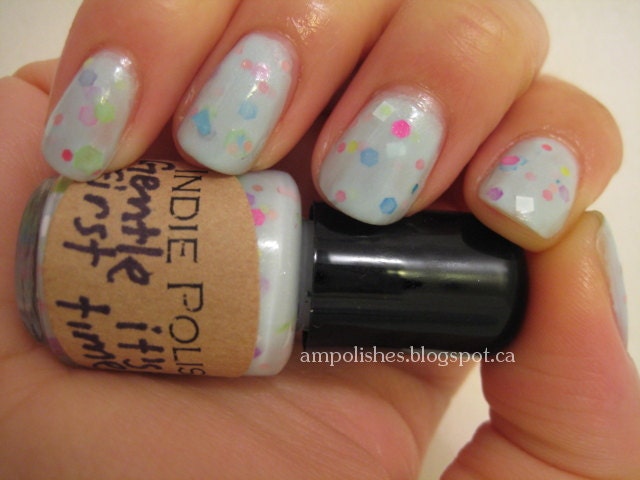 Handmade Nail Polish - Gentle....It's my first time - large bottle  - polish - micro glitter - lacquer