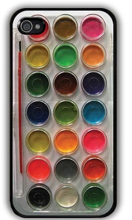 Watercolor Set iPhone Case - iPhone 4 case iPhone 4s case iPhone 5  Rubber or Hard Plastic