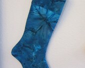 Personalized Teal Turquoise Christmas Stocking - Fun, Colorful, Funky, Bright, Batik - Rhinestone or fabric personalization