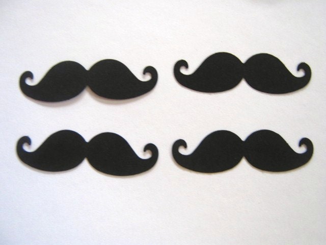 50 Large Black Mustache Punches Punch Outs Die Cuts confetti embellishments