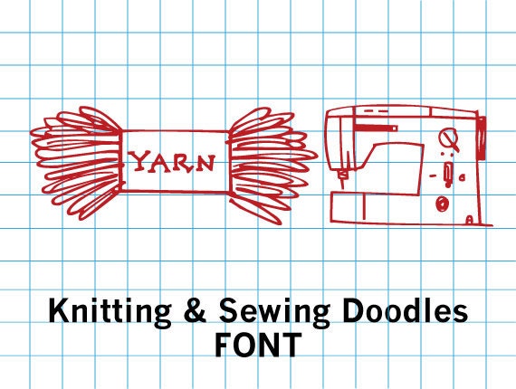 Knitting & Sewing Doodles Font