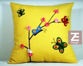 FREE SHIPPING - Sprig Butterfly Pliiow Cover