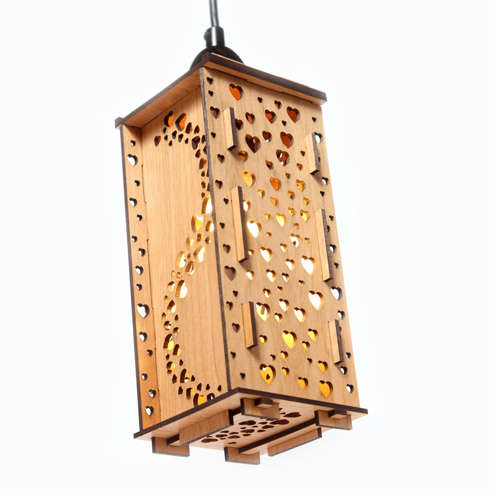Heart wood ceiling light lamp shade light fitting fixture box lighting sconce in sustainable wood