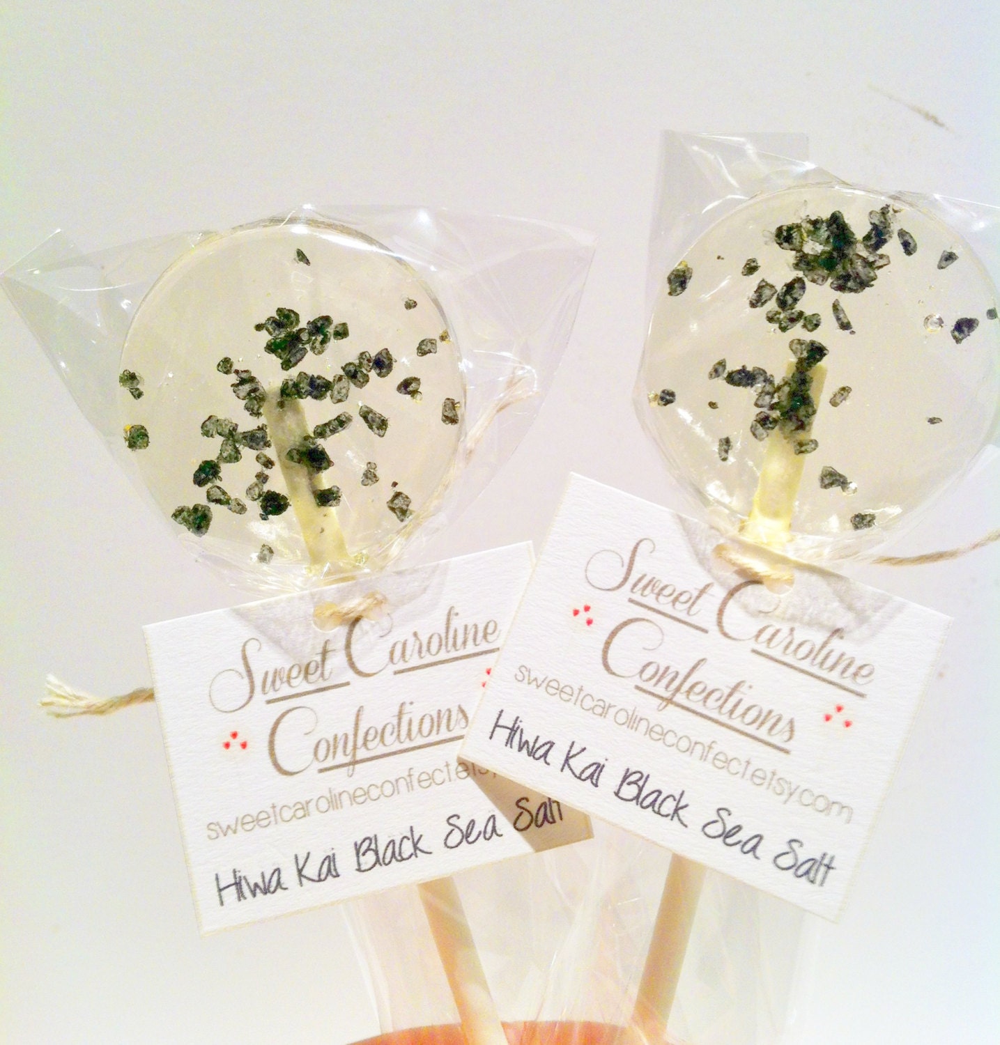 Candy Lollipops, Sweet and Salty, Party Favors, Salted Caramel, Candy, Hard Candy Lollipops, Suckers, Gift Idea. SIX LOLLIPOPS