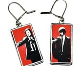 Vincent Vega and Jules Winnfield - Pulp Fiction - Tiffany technique - handmade glass earrings