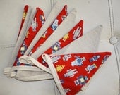 Red robot design bunting flags