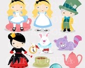 Wonderland Digital Clipart / Alice Tea Party Digital Clipart for Personal and Commercial Use / INSTANT DOWNLOAD Il_170x135