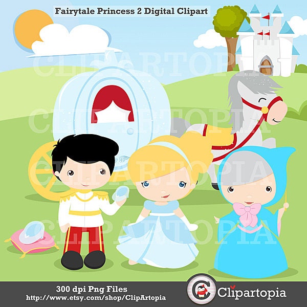 Fairytale Princess 2 Digital Clipart For Personal And Commercial Use / INSTANT DOWNLOAD Il_170x135