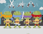 Teenage Turtle Digital Clipart For Personal and Commercial Use/INSTANT DOWNLOAD Il_170x135