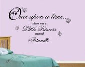 Once Upon a Time Princess Personalised Vinyl Wall Art Sticker,Decal- Children's Bedroom