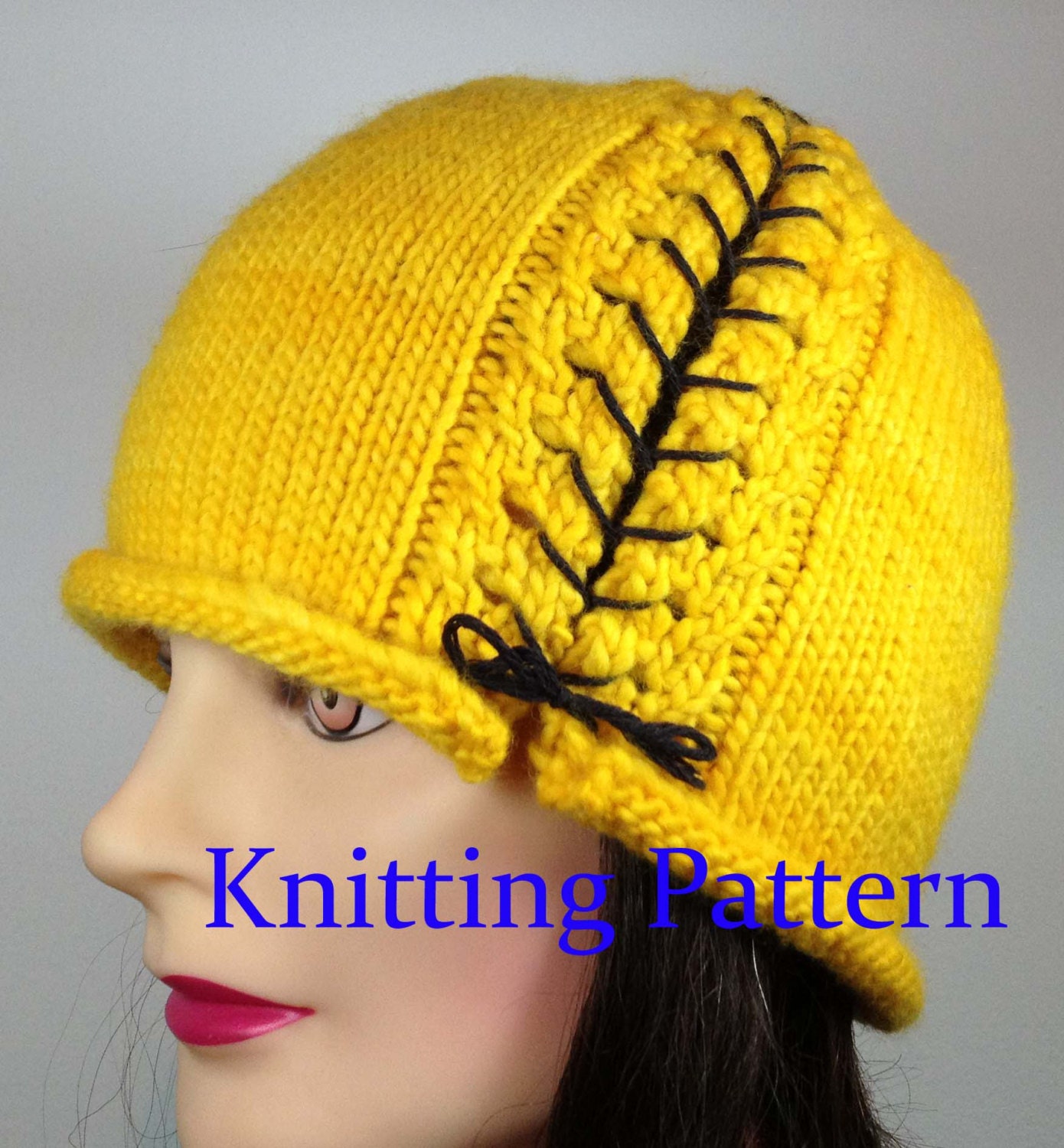 Knitting Pattern for Corset Cloche Hat, Lace Up, PDF File Instant Download