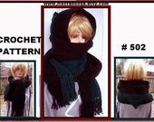 CROCHET PATTERN SCARF, Hat - Hooded cowl ,  For Women And Children , num. 502, Instant Download