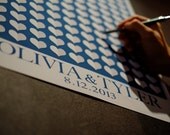 Heart Guest Book - Custom Wedding Guestbook - 16x20 Up to 150 Signatures Canvas Fabric Material