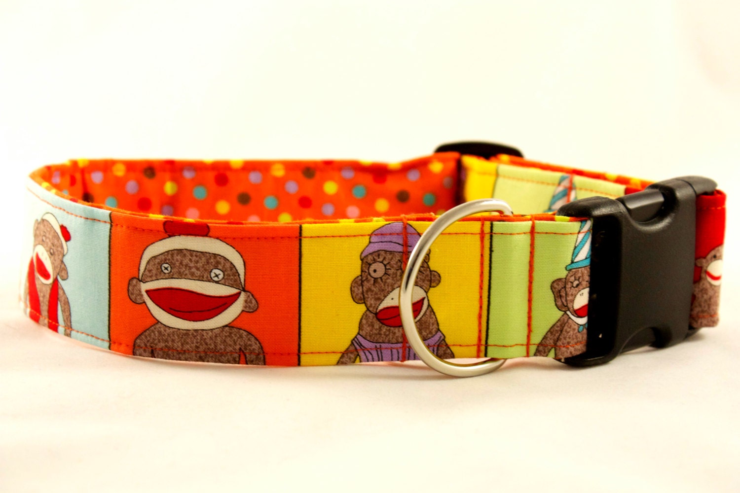 Five Funky Sock Monkeys Collar...Your Choice of Size