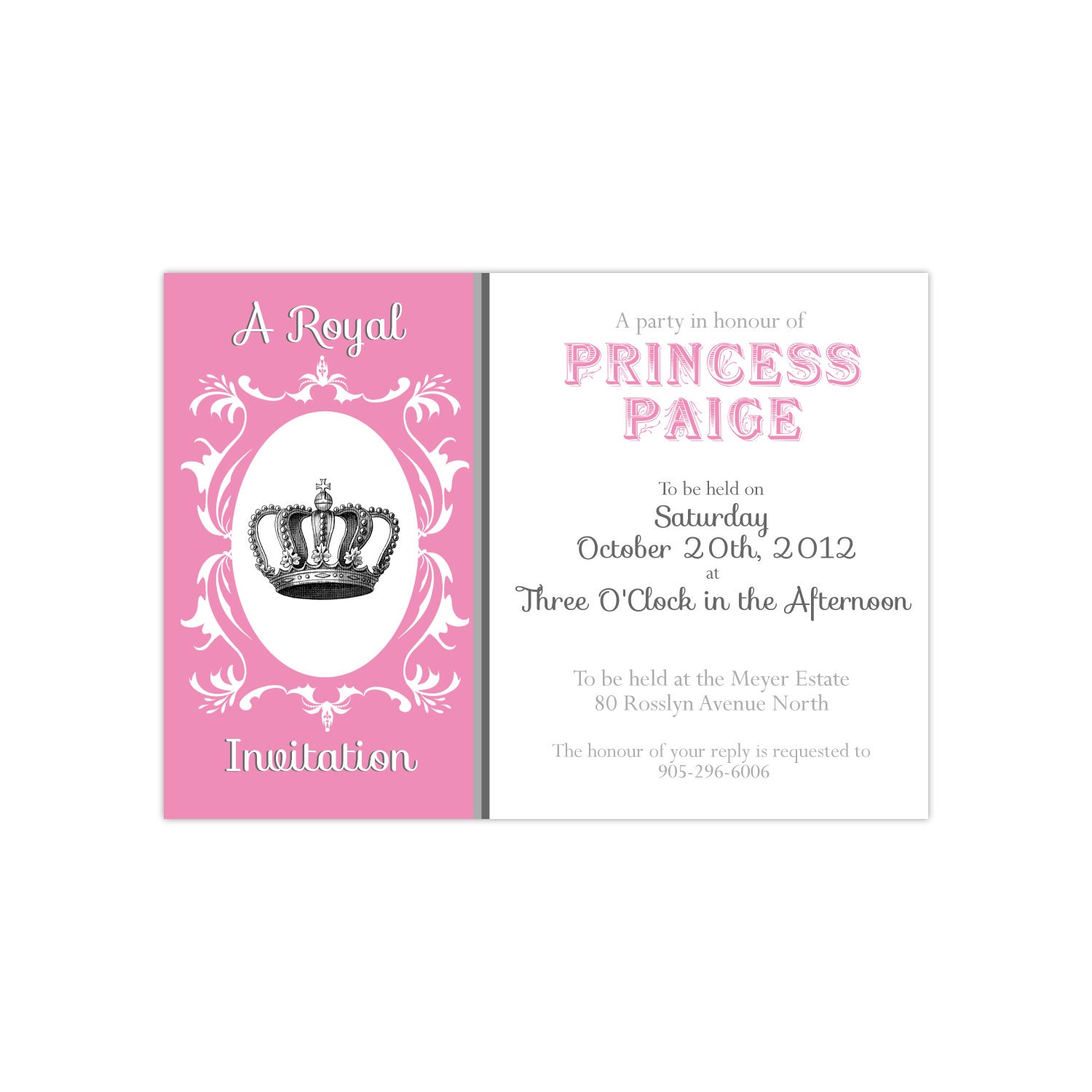 PRINTABLE Princess Custom Party Invitation Il_170x135