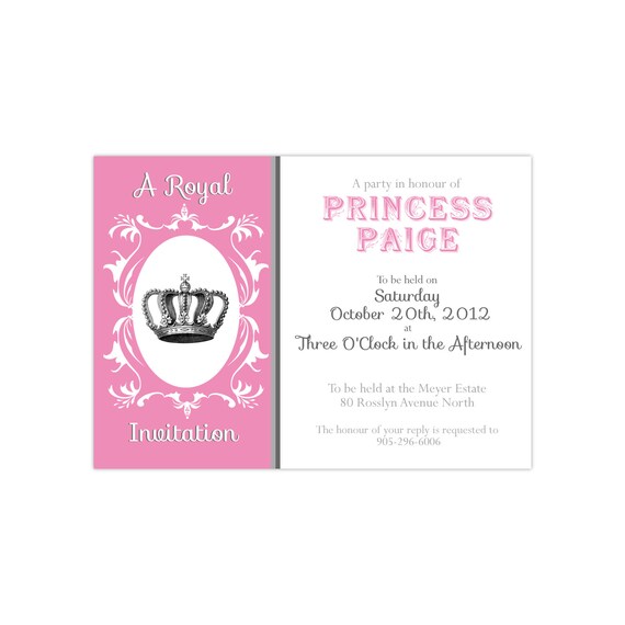 PRINTABLE Princess Custom Party Invitation Il_570xn