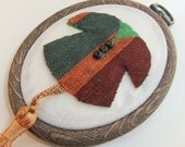 Handmade Ottoman Kaftan Oval Tambour Embroidery Wall Decor