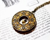 Brass Pendant, Ethnic Pendant, Boho Pendant, Polymer Clay Pendant, Brass and Polymer Clay Ethnic Pendant