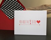Key to My Heart Love Note with Lined Envelope-Perfect for Valentine or Anniversary