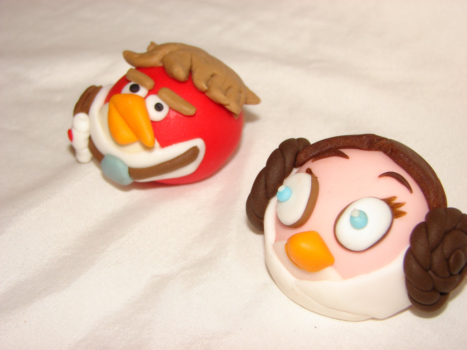 3D Edible Angry Birds Star Wars Topper Fondant - set of 10 - New - Get them to decorate your Cake / cupcakes