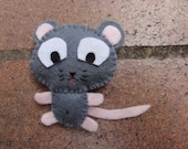 Grey Mouse Felt Pin/Brooch
