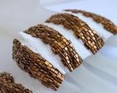 SUPER DUPER WIDE Textured Peyote Stitched Beaded Cuff Bracelet