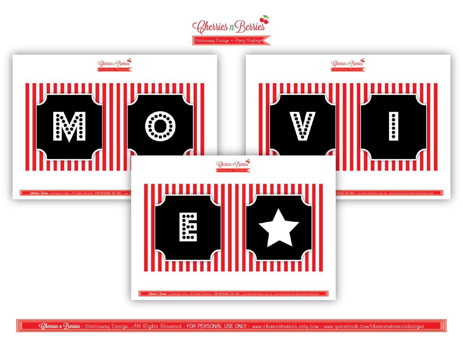 Movie Party Printable Banner Il_570xn