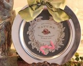 Vintage - Silver Plate - Tray - Chalk Board - Message Center