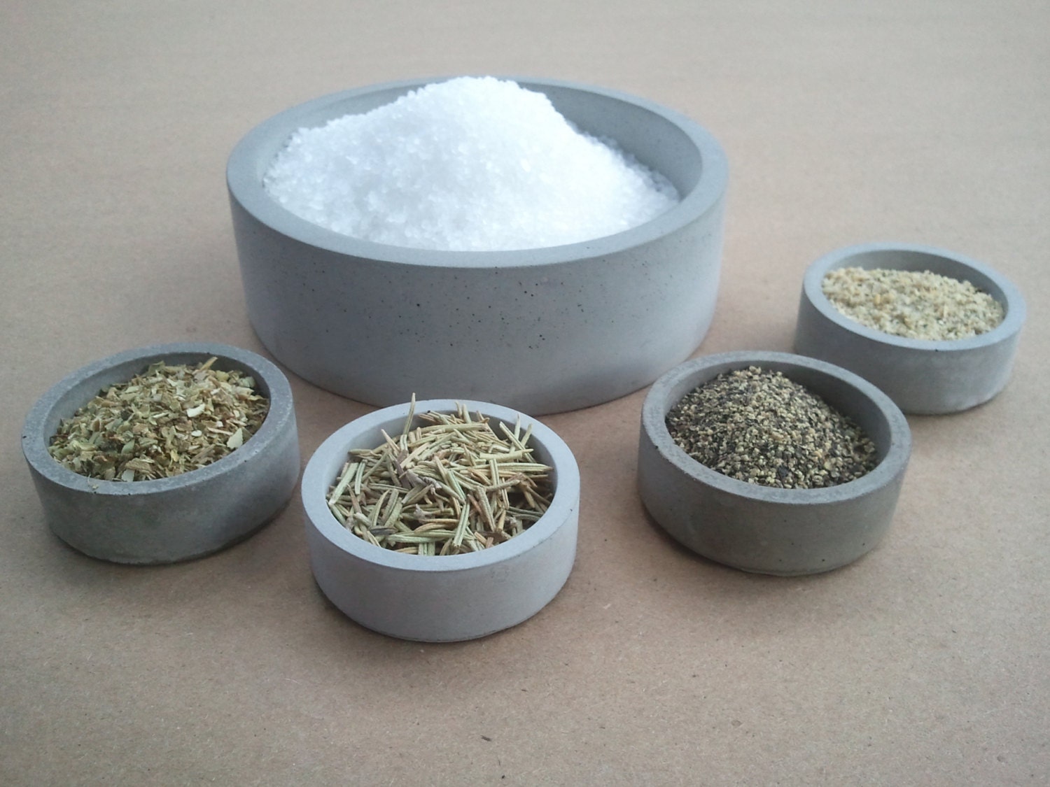 kreteware concrete dry spice pinch cup set of 5 for serving